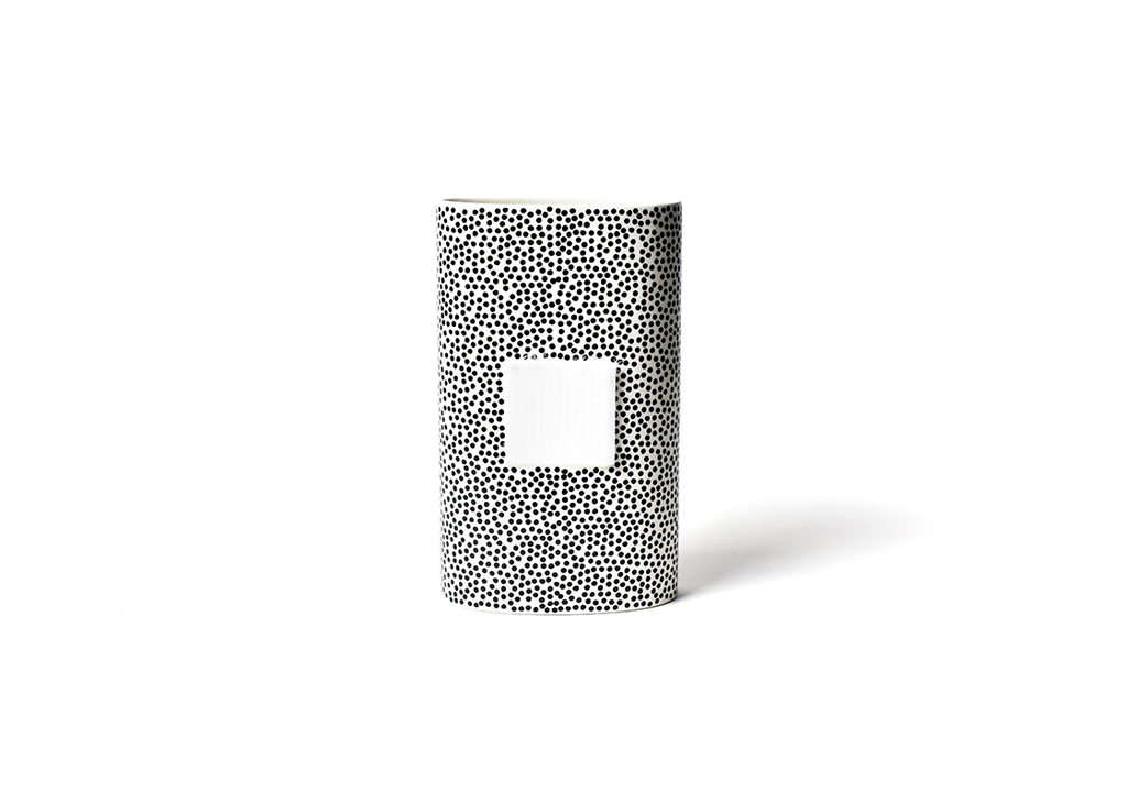 HAPPY EVERYTHING BLACK SMALL DOT BIG OVAL VASE
