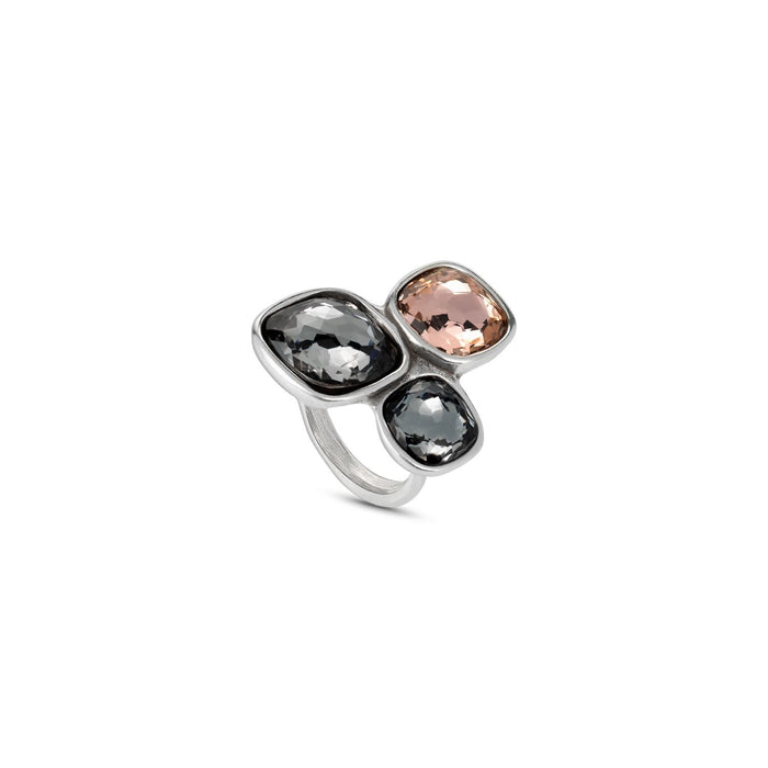 SILVER MULTI COLOR LADIES RING BY UNO DE 50