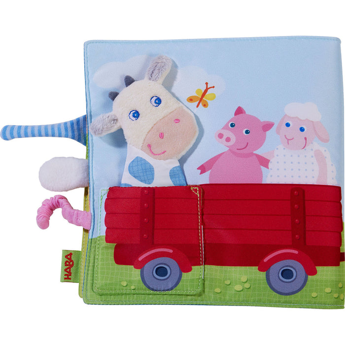 Down on the Farm Fabric Baby Book with Cow Puppet