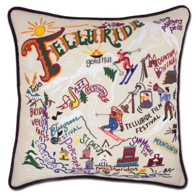 SKI TELLURIDE PILLOW BY CATSTUDIO