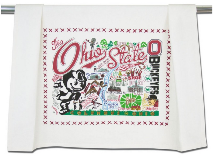 OHIO STATE UNIVERSITY DISH TOWEL BY CATSTUDIO