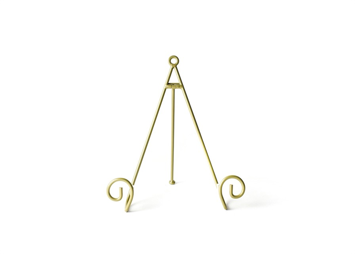 HAPPY EVERYTHING LARGE SWIRL PLATE STAND GOLD