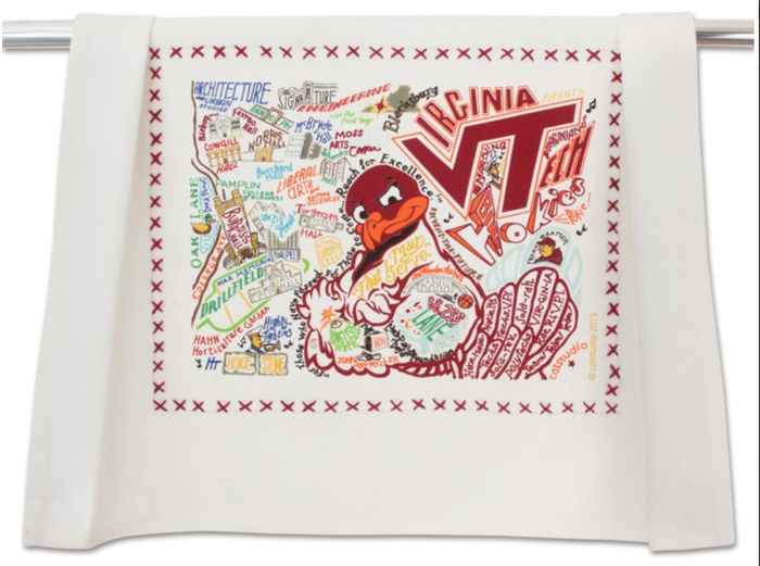 VIRGINIA TECH DISH TOWEL BY CATSTUDIO