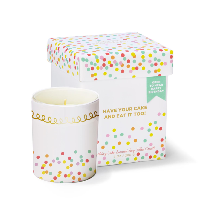 BIRTHDAY CAKE MUSIC BOX WITH SCENTED CANDLE