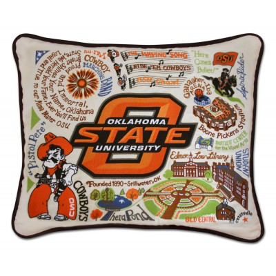 OKLAHOMA STATE UNIVERSITY PILLOW BY CATSTUDIO