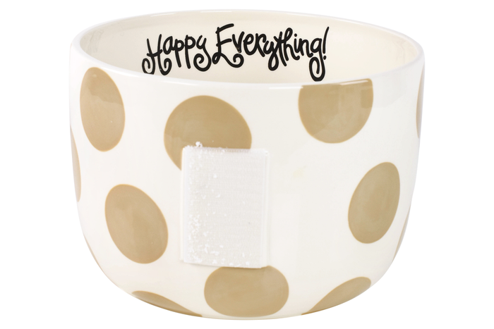 HAPPY EVERYTHING NEUTRAL DOT BIG BOWL