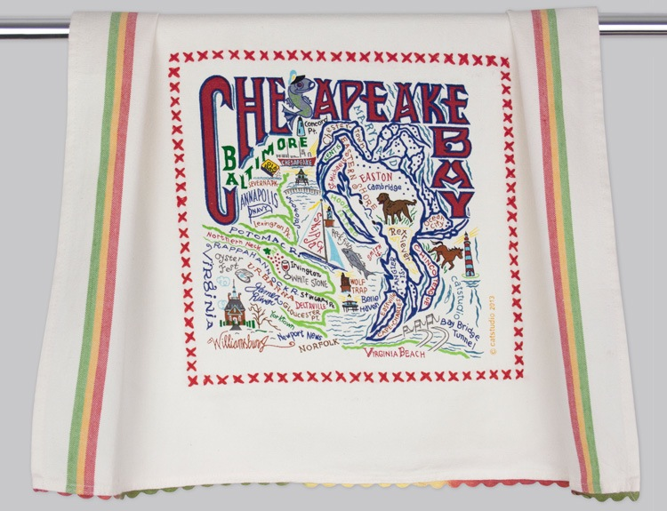 CHESAPEAKE BAY DISH TOWEL BY CATSTUDIO - A. Dodson's