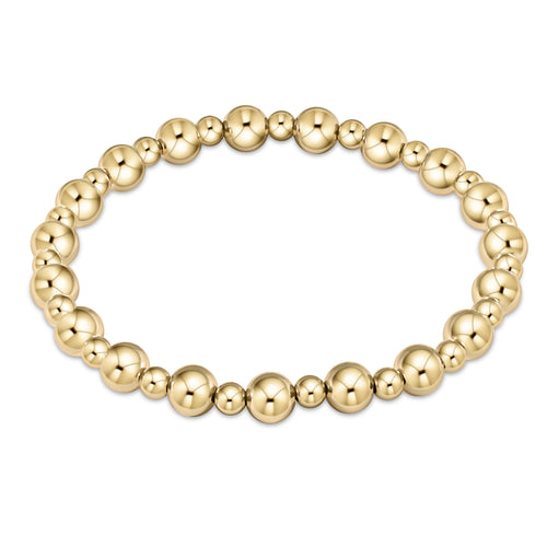 classic grateful pattern 6mm bead bracelet - gold by enewton