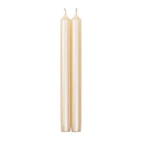 IVORY PEARLESCENT DUET CANDLE - CANDLE CROWN PAIRS 10 INCH