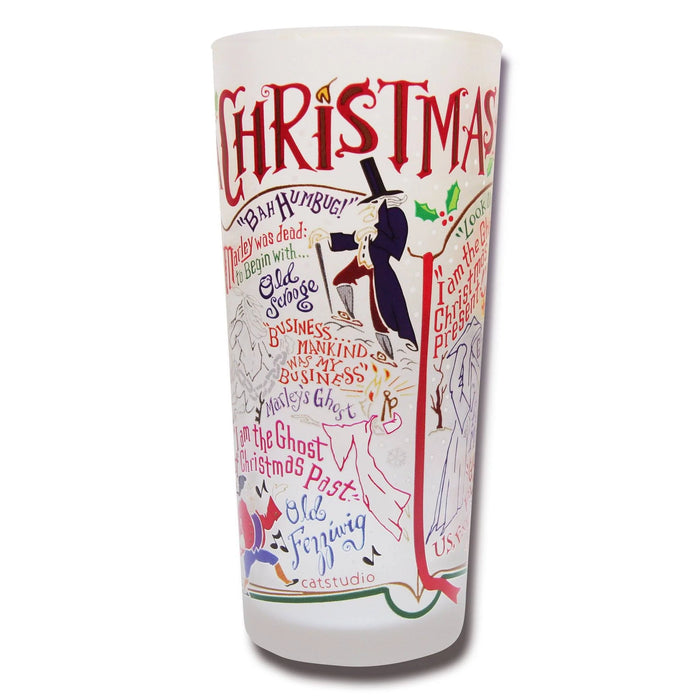 CHRISTMAS CAROL GLASS BY CATSTUDIO