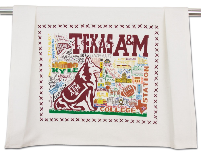 TEXAS A&M UNIVERSITY DISH TOWEL BY CATSTUDIO