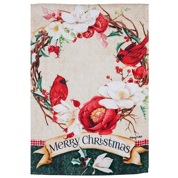 Southern Holiday Charm Garden Suede Flag