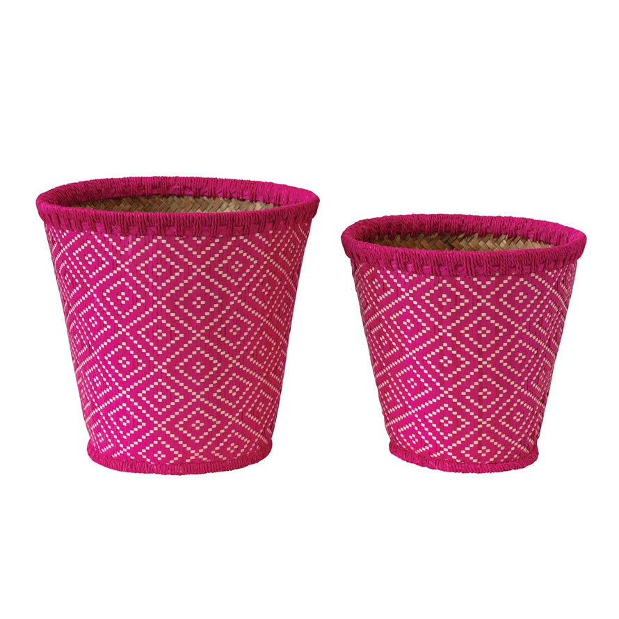 Hand-Woven Baskets with Pattern, 2 Sizes - A. Dodson's
