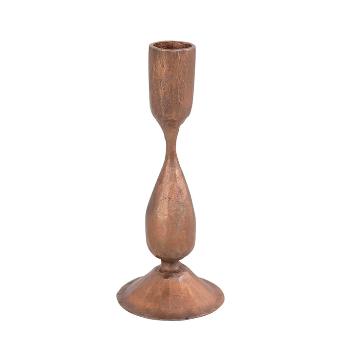 Hand-Forged Iron Taper Holder, Antique Copper Finish