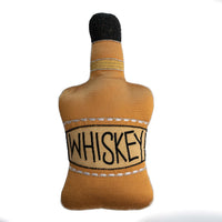 Whiskey Bottle Shaped Pillow with Embroidery