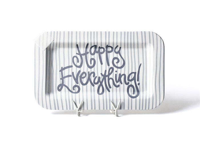 HAPPY EVERYTHING STONE SKINNY STRIPE HAPPY EVERYTHING MINI RECTANGLE PLATTER