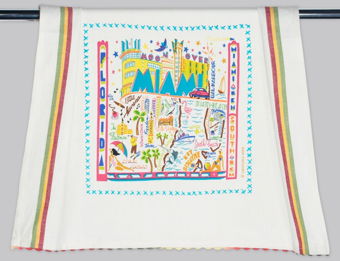 MIAMI DISH TOWEL BY CATSTUDIO