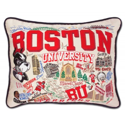 BOSTON UNIVERSITY PILLOW BY CATSTUDIO