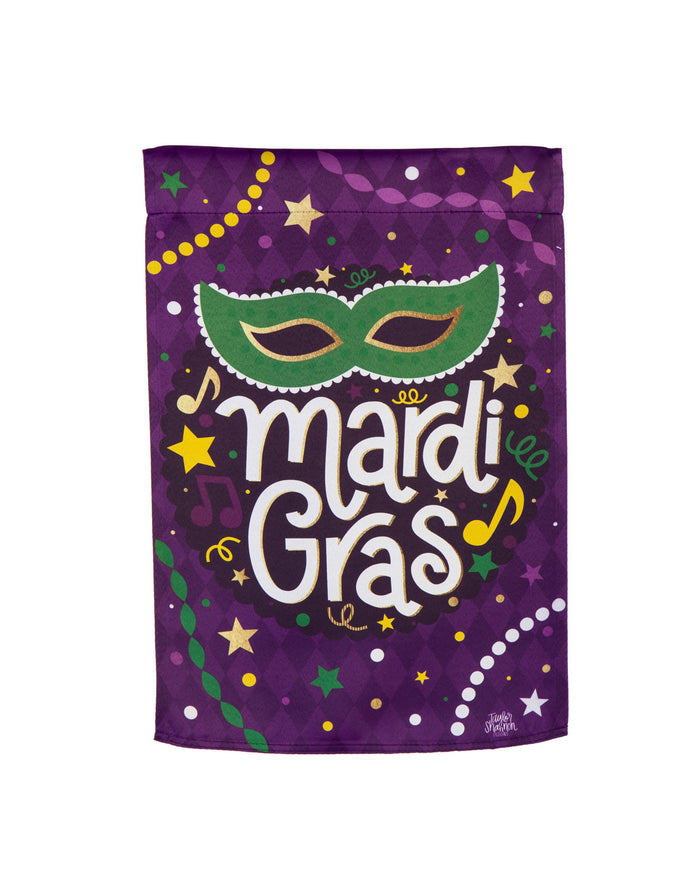 Mardi Gras Party Garden Suede Flag