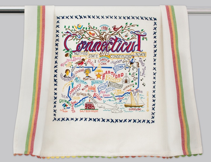 CONNECTICUT DISH TOWEL BY CATSTUDIO