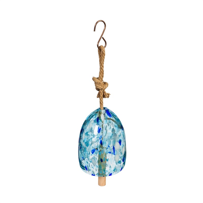 ART GLASS SPECKLE LIGHT BLUE BELL CHIME