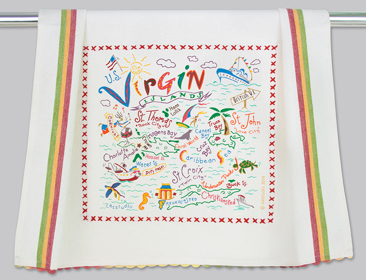 VIRGIN ISLES DISH TOWEL BY CATSTUDIO - A. Dodson's