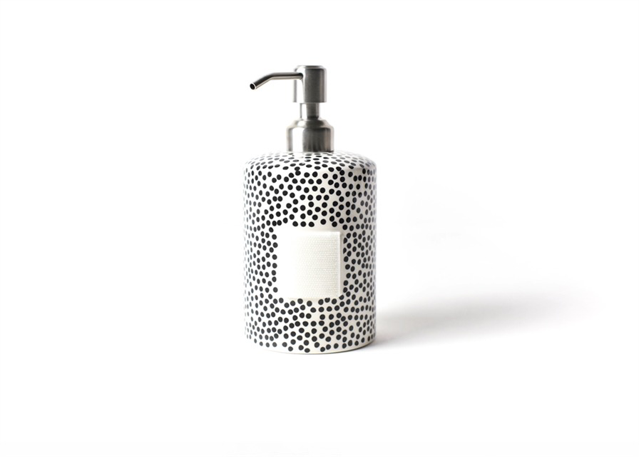 HAPPY EVERYTHING BLACK SMALL DOT MINI CYLINDER SOAP PUMP