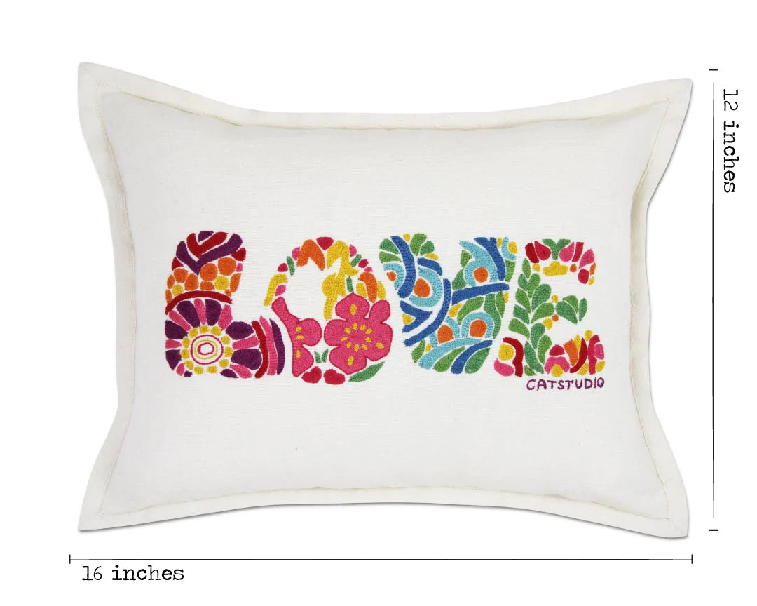 FLOWER POWER LOVE LETTERS PILLOW BY CATSTUDIO - A. Dodson's