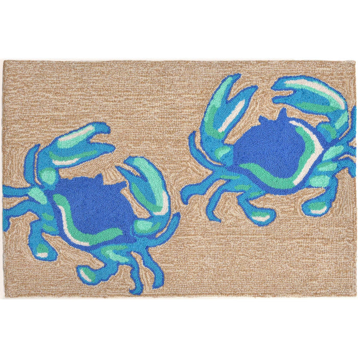 Liora Manne Frontporch Indoor/Outdoor Blue Crabs Rug 20x30