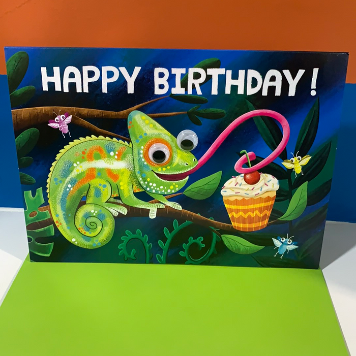 GOOGLY EYES CARD - CHAMELEON