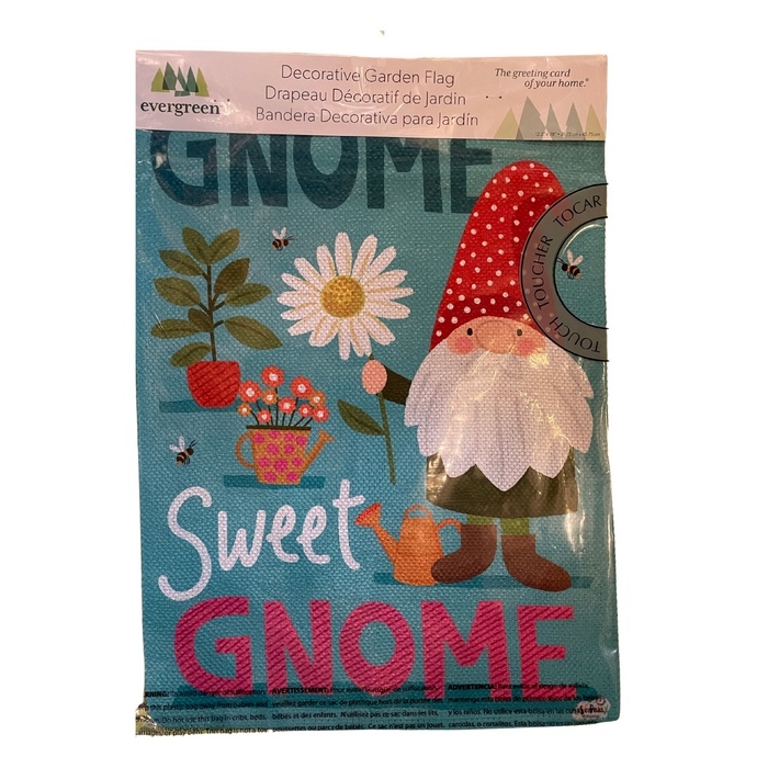 Gnome Sweet Gnome Garden Textured Suede Flag