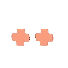 signature cross studs - coral by enewton