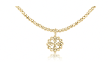 17" choker classic gold 2mm bead - signature cross halo gold charm by enewton