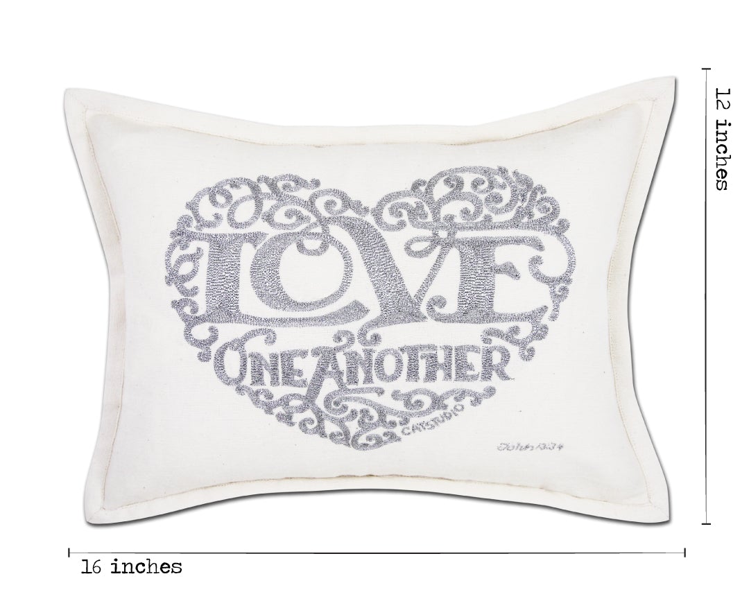 LOVE HEART LOVE LETTERS PILLOW BY CATSTUDIO - A. Dodson's