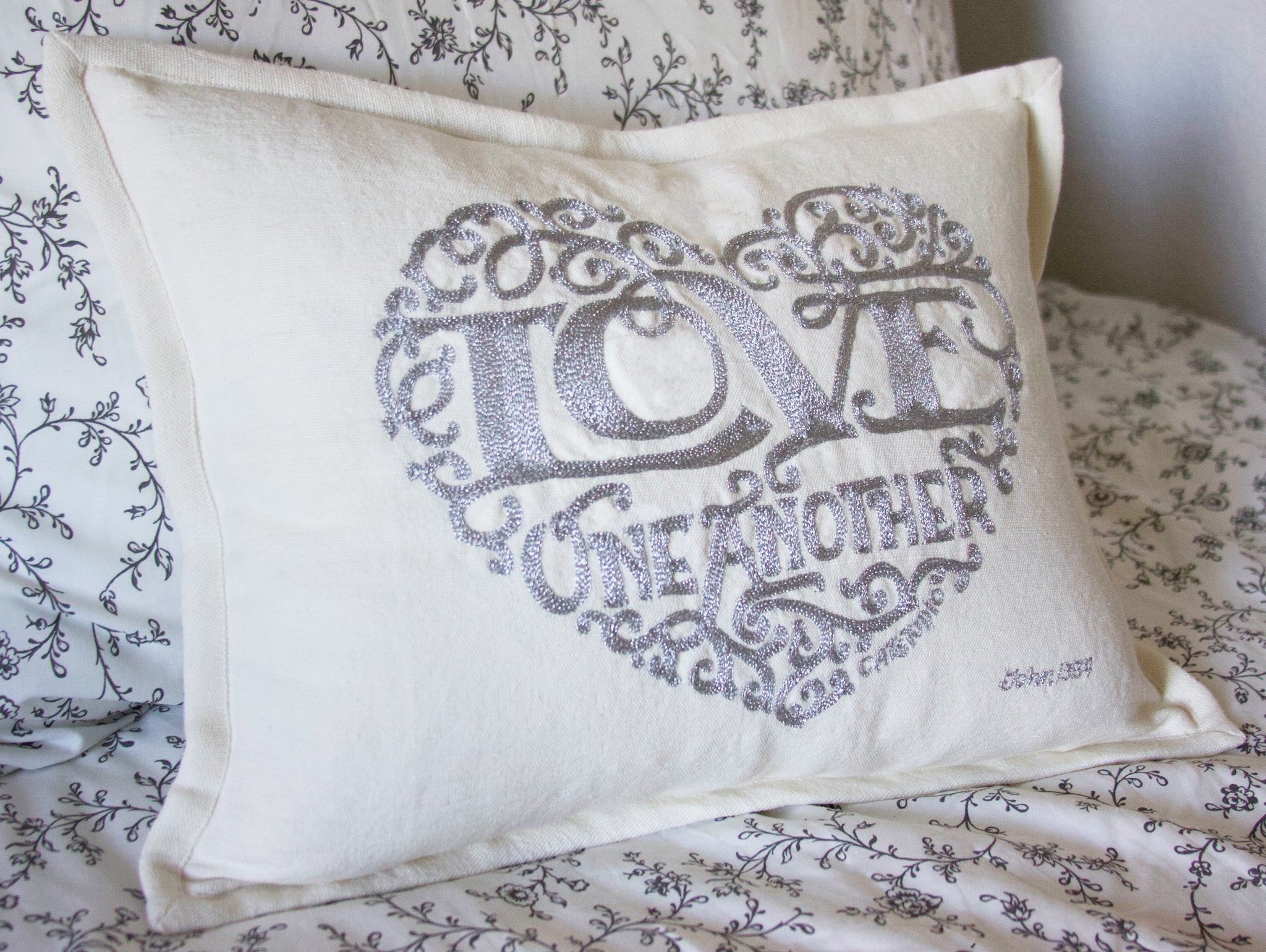 LOVE HEART LOVE LETTERS PILLOW BY CATSTUDIO - A. Dodson's