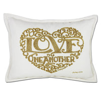 LOVE HEART LOVE LETTERS PILLOW BY CATSTUDIO