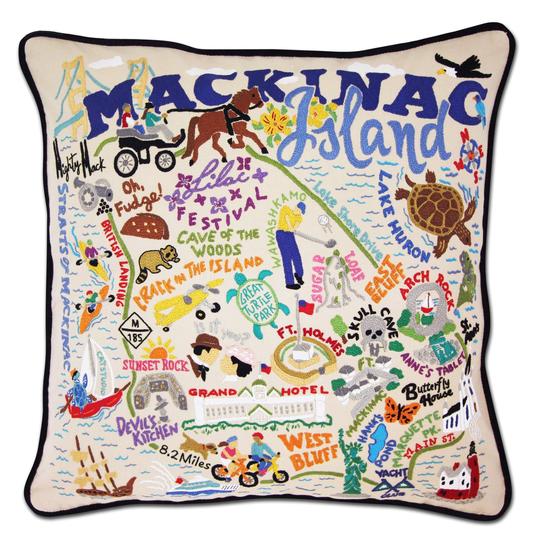 MACKINAC ISLAND PILLOW BY CATSTUDIO