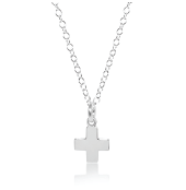 16" necklace sterling - signature cross - sterling charm by enewton
