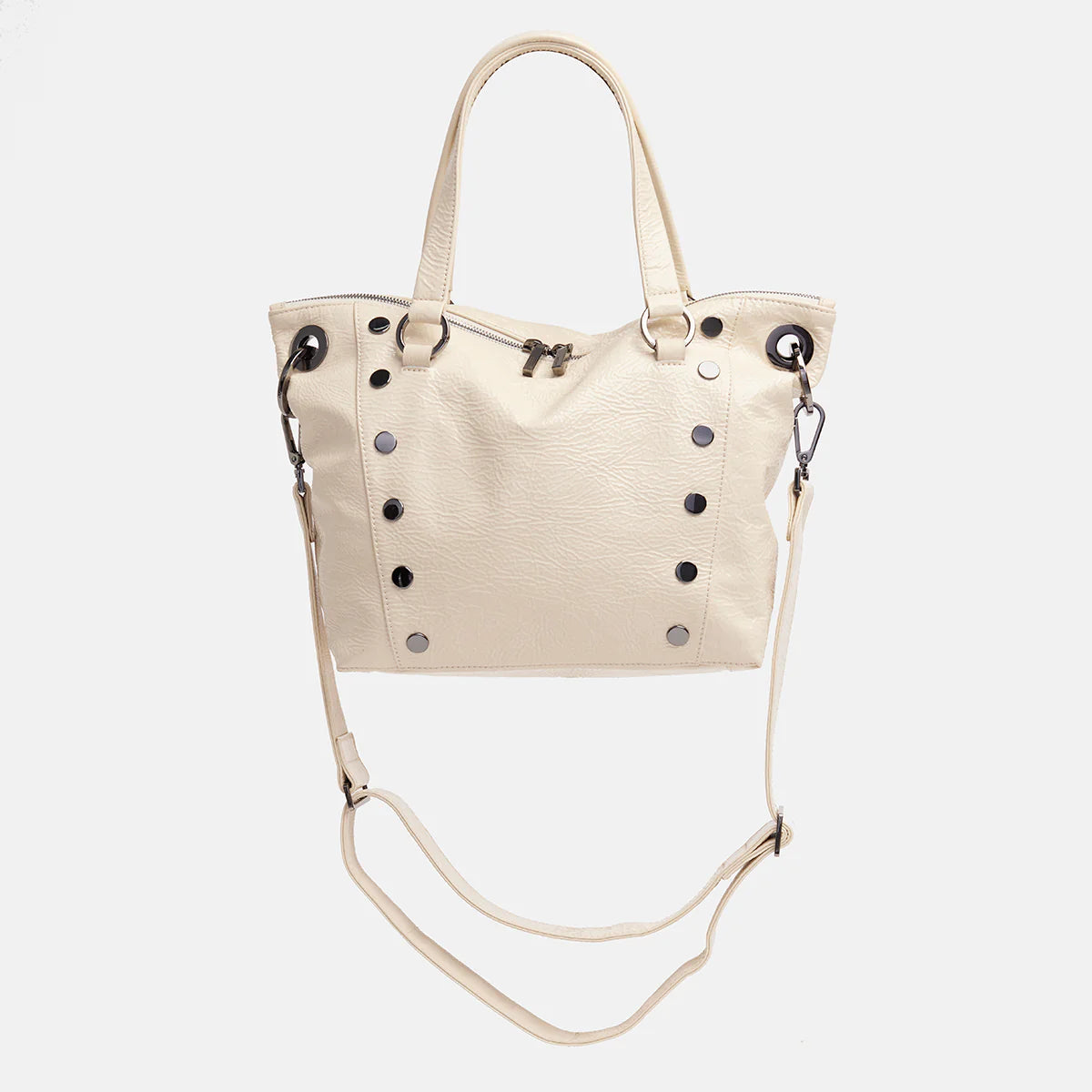 Hammitt Daniel Medium Satchel Bag in Alabaster Glaze/Gunmetal - A. Dodson's