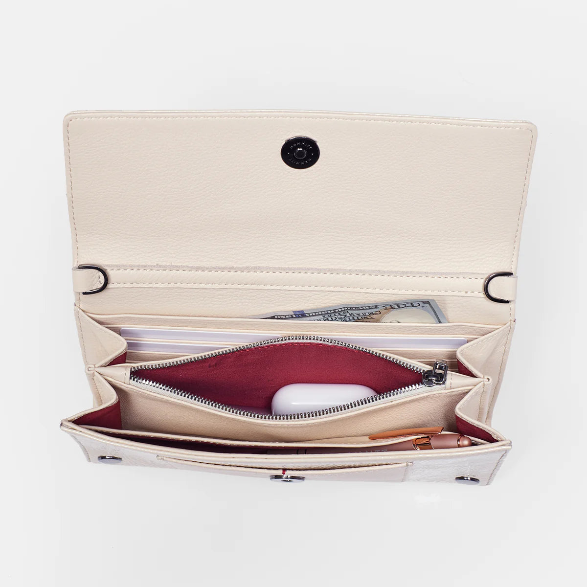 Hammitt AJ Crossbody Clutch in Alabaster Glaze/Gunmetal