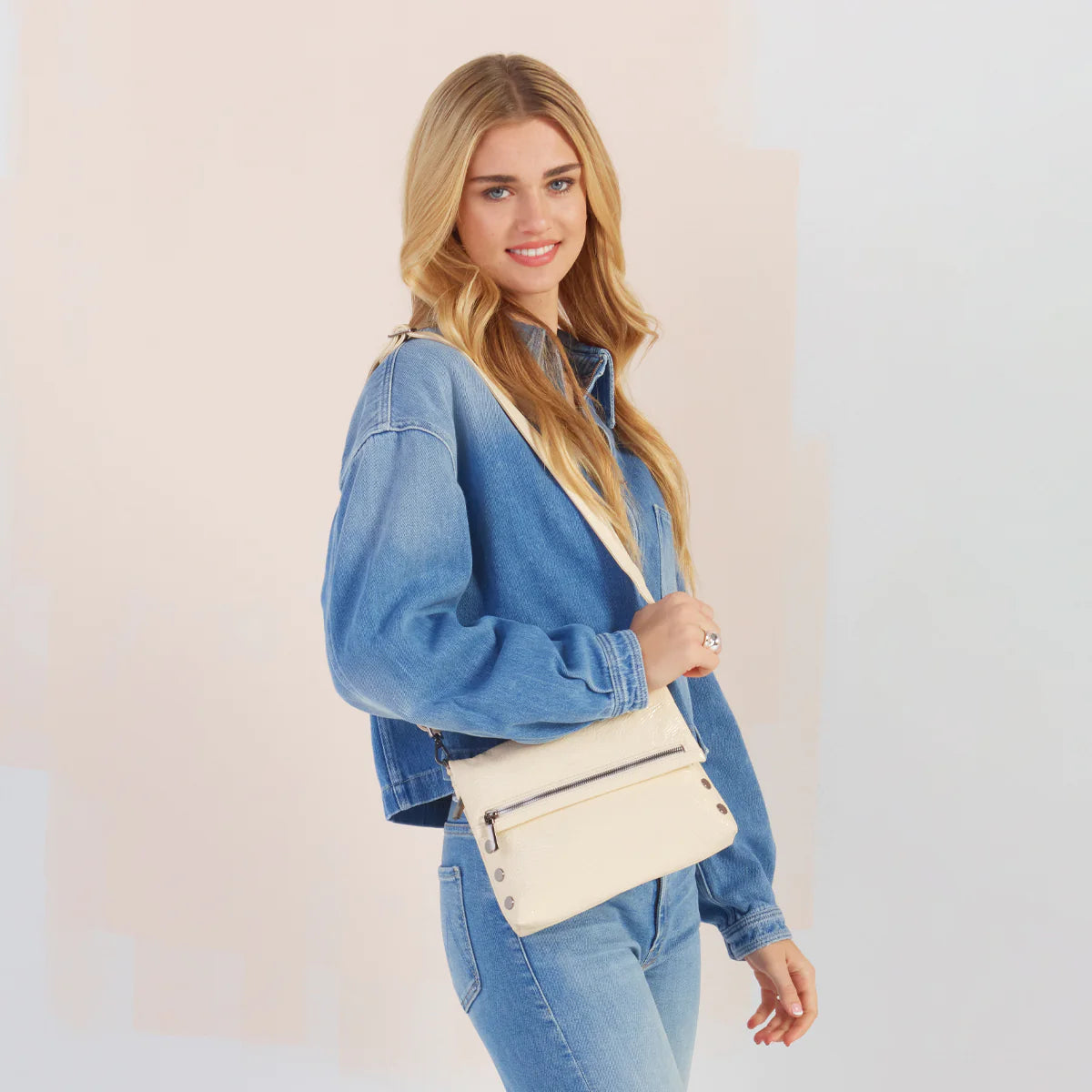 Hammitt VIP Medium Crossbody Clutch in Alabaster Glaze/Gunmetal - A. Dodson's