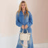 Hammitt Daniel Medium Satchel Bag in Alabaster Glaze/Gunmetal - A. Dodson's