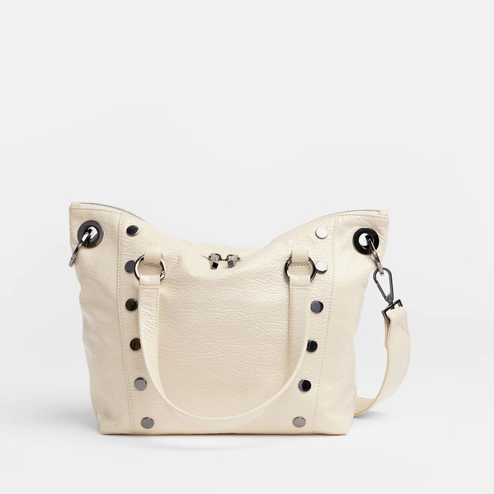 Hammitt Daniel Medium Satchel Bag in Alabaster Glaze/Gunmetal