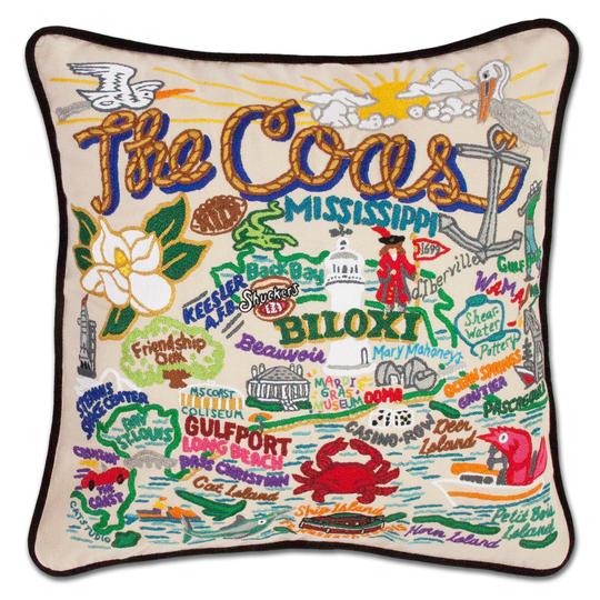 MISSISSIPPI COAST PILLOW BY CATSTUDIO
