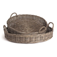NORMANDY EXTRA LARGE LOW ROUND BASKETS, SET OF 2 BY NAPA HOME & GARDEN