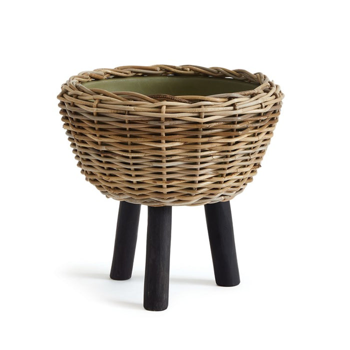 WOVEN RATTAN DRY BASKET PLANT RISER 17" BY NAPA HOME & GARDEN