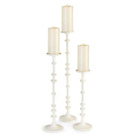 ABACUS CANDLE STANDS, SET OF 3 - WHITE BY NAPA HOME & GARDEN