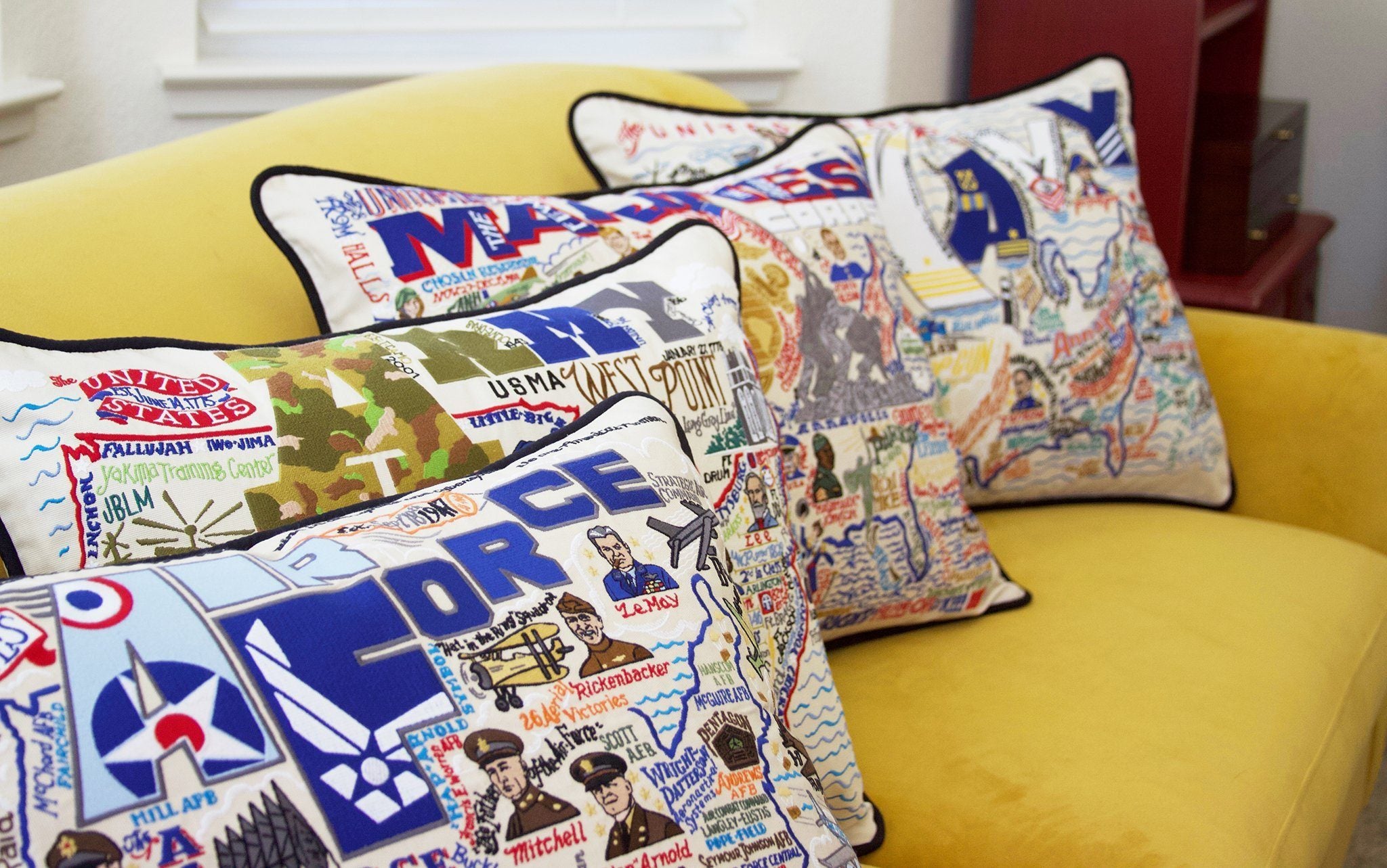 UNITED STATES NAVY EMBROIDERED PILLOW - A. Dodson's