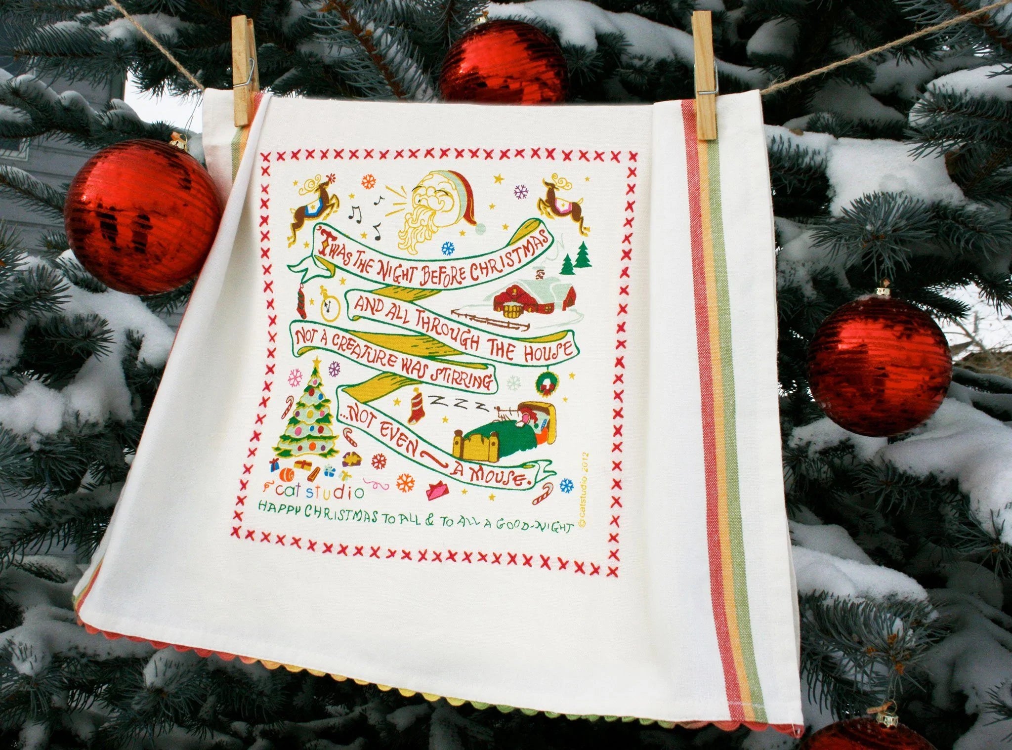NIGHT BEFORE CHRISTMAS DISH TOWEL - A. Dodson's