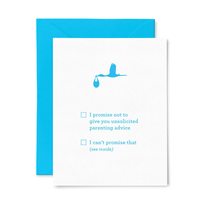 Parenting Advice | Baby | Letterpress Greeting Card